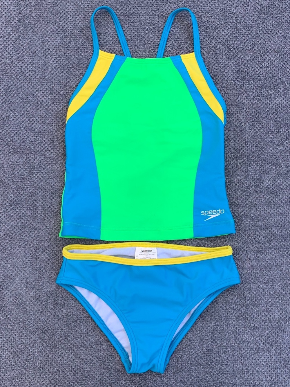Speedo Blue and Green Tankini Swimsuit size 6
